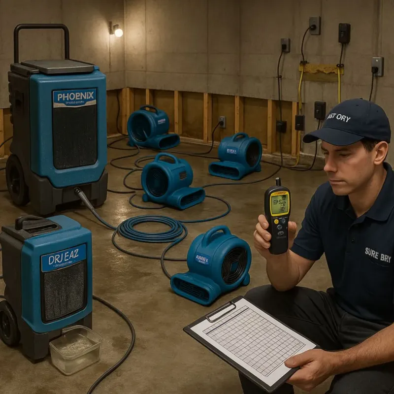 Structural Drying and Dehumidification process in Rowan County, NC